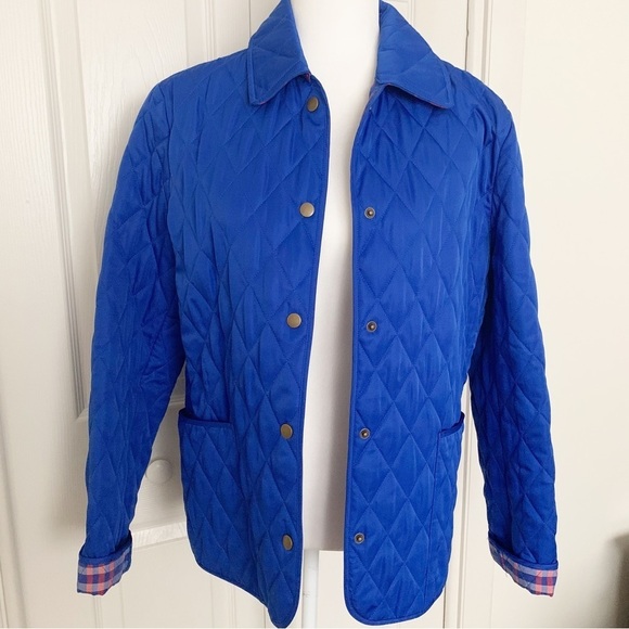 Vintage Women’s Quilted Ice Skating Jacket Blue Button Up with Flannel Lining - Picture 4 of 14